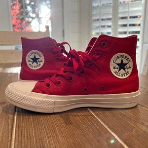 Converse Unisex Chuck Taylor All Star II Hi - Salsa Red/White